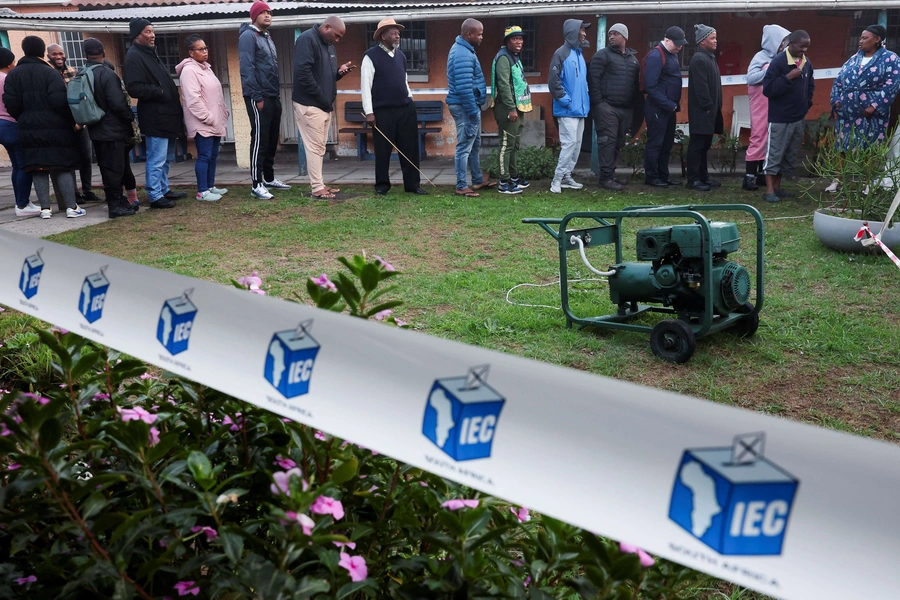 People queue to vote in the South African elections, in Cape Town, South Africa on May 29, 2024.